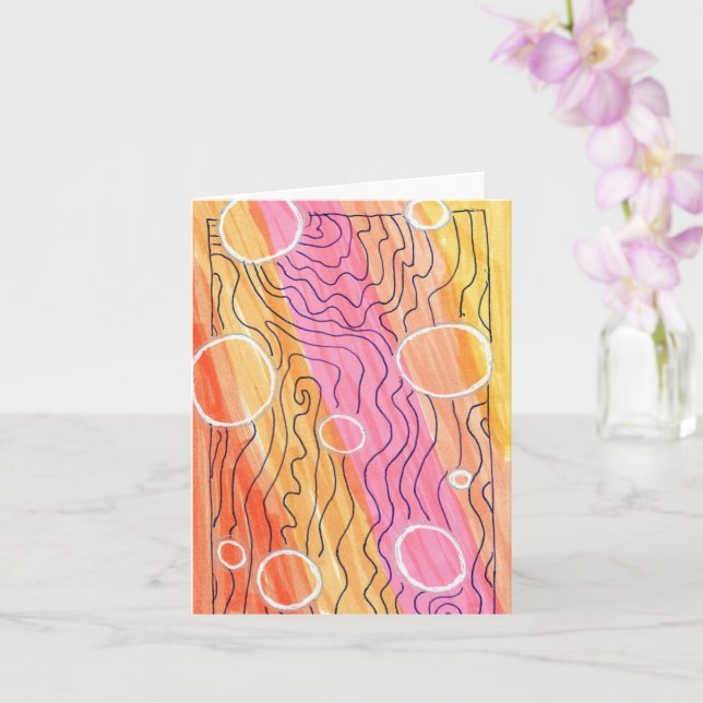 Sunset bubbles Card (Orchid)