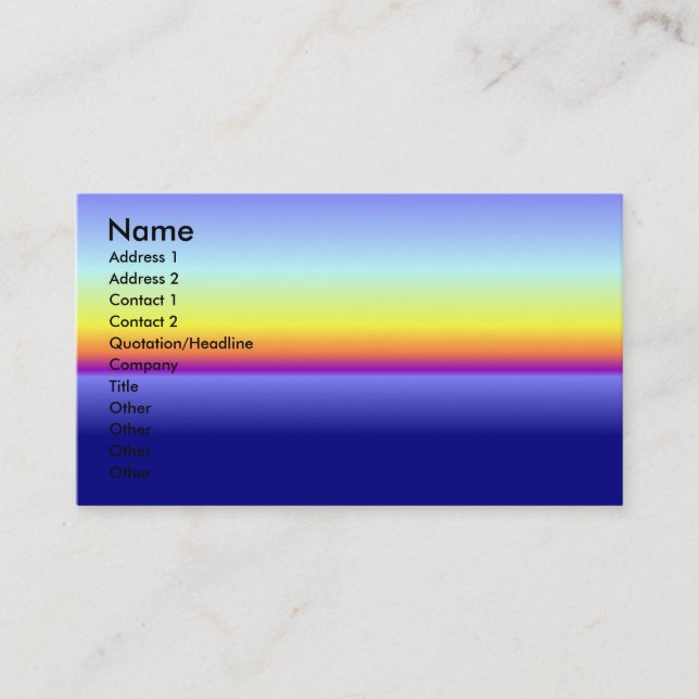 Sunset Business Card (Front)