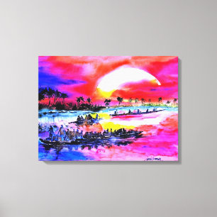 Sunset by Ini Brown Canvas Print