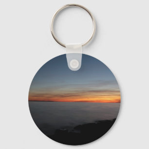 sunset by lake, Kingston, Ontario, Canada Keychain