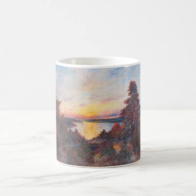 Sunset by the Coast (by Kimon Loghi) Coffee Mug (Center)