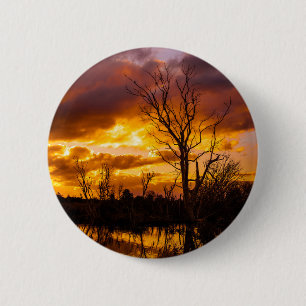 Sunset by the lake 2 inch round button