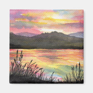 Sunset by the Lake Magnet