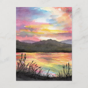 Sunset by the Lake Postcard