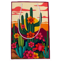 Sunset Cactus with Blossoms