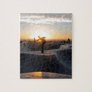 Sunset California Dreams Skateboard Park Freestyle Jigsaw Puzzle