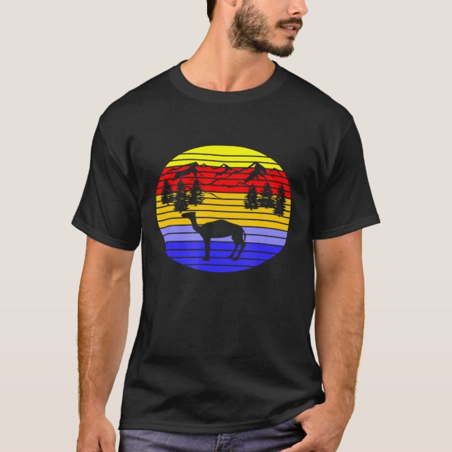 Sunset Camel Animal T-Shirt (Front)