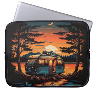 Sunset Camper by the Lake Laptop Sleeve