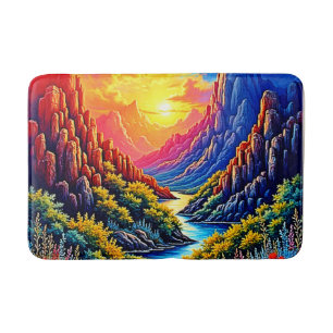 Sunset Canyon River Art Bath Mat