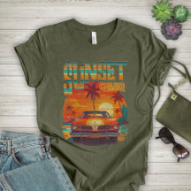 Sunset Chase - Vintage Car, Beach Day