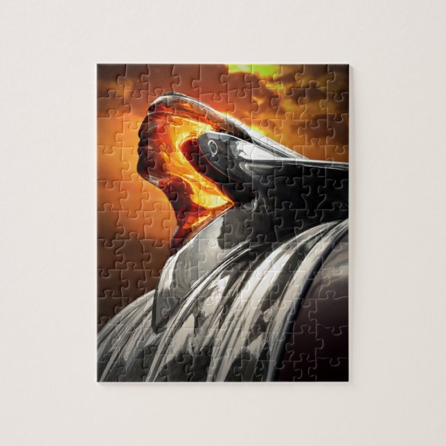 Sunset Chief Pontiac Chieftain Classic Car Jigsaw Puzzle (Vertical)