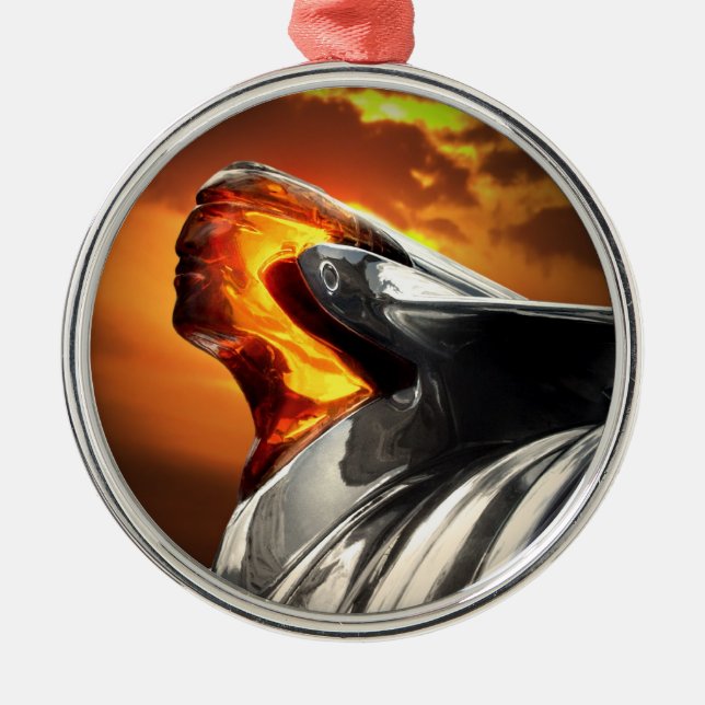 Sunset Chief Pontiac Chieftain Classic Car Metal Ornament (Front)