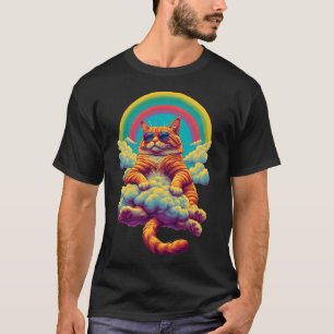 Sunset Chill Cat with Sunglasses Swag Cat Retro  T-Shirt