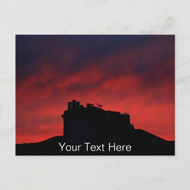 Sunset chimneys customizable postcard (Front)