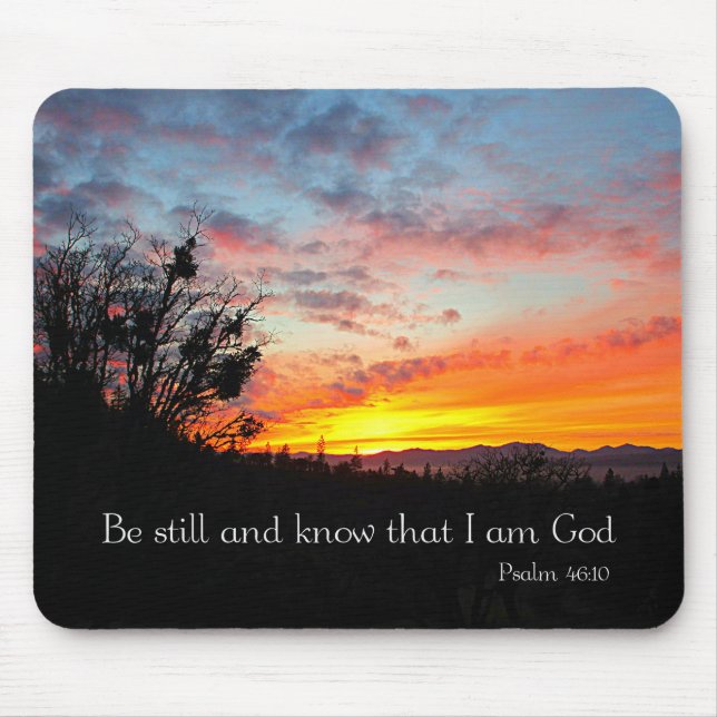 Sunset Christian Bible Verse Creationarts Mouse Pad (Front)