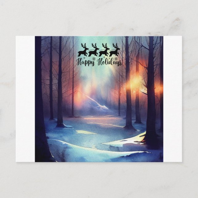 Sunset Christmas Time Holiday Postcard (Front)