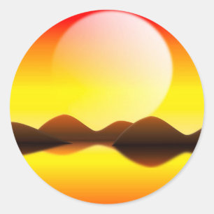 Sunset Classic Round Sticker