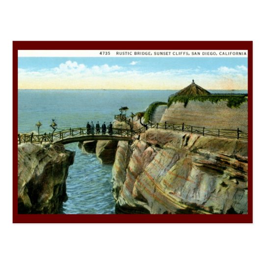 Sunset Cliffs, San Diego, California Vintage Postcard
