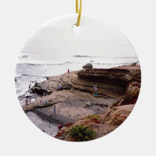 Sunset Cliffs San Diego Ceramic Ornament (Front)