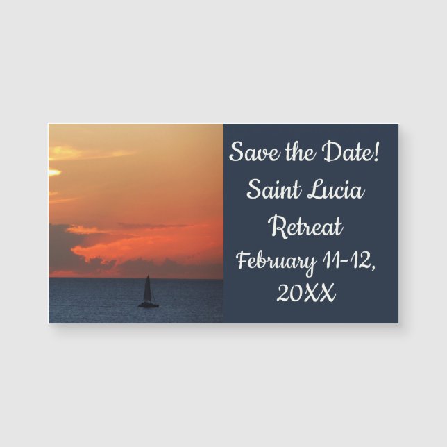 Sunset Clouds and Sailboat Seascape (Front)