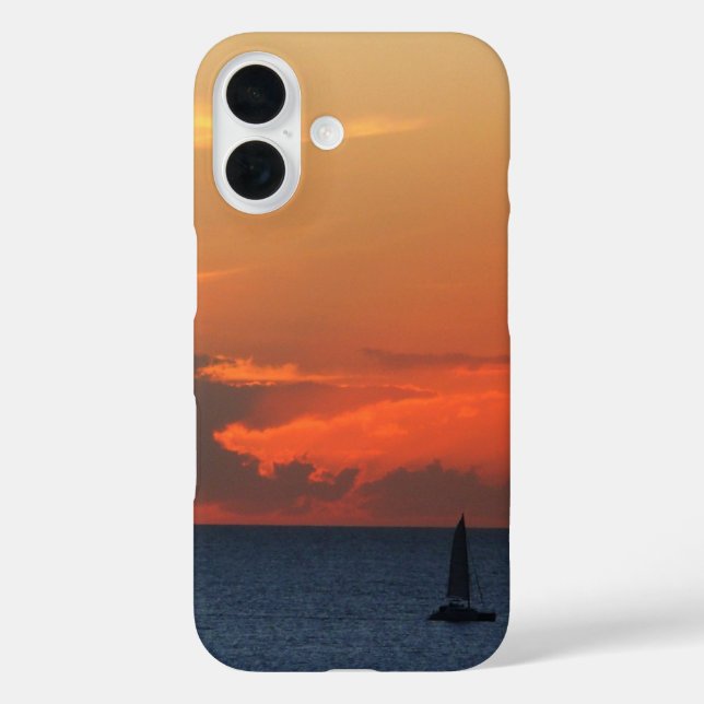 Sunset Clouds and Sailboat Seascape Case-Mate iPhone Case (Back)