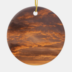 Sunset Clouds I Colourful Sky Photography Ceramic Ornament