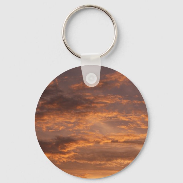 Sunset Clouds I Colourful Sky Photography Keychain (Front)