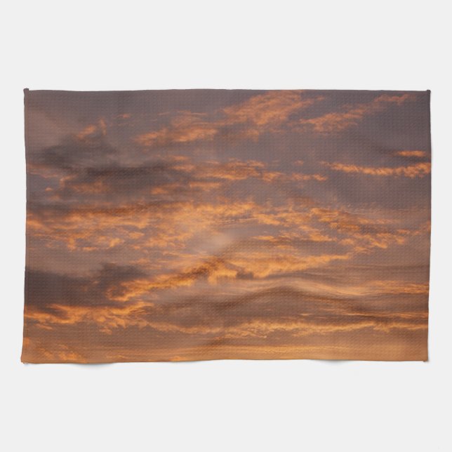 Sunset Clouds I Colourful Sky Photography Kitchen Towel (Horizontal)