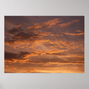 Sunset Clouds I Colourful Sky Photography Poster