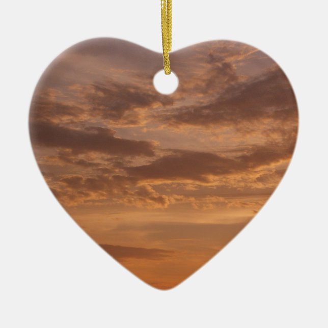 Sunset Clouds II Pastel Abstract Nature Ceramic Ornament (Front)