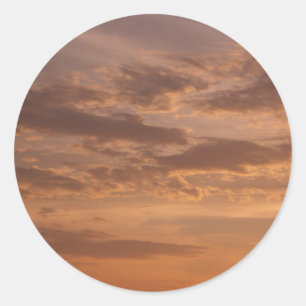 Sunset Clouds II Pastel Abstract Nature Classic Round Sticker