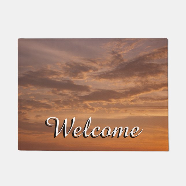 Sunset Clouds II Pastel Abstract Nature Doormat (Front)