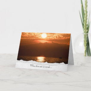 sunset clouds over water sympathy card