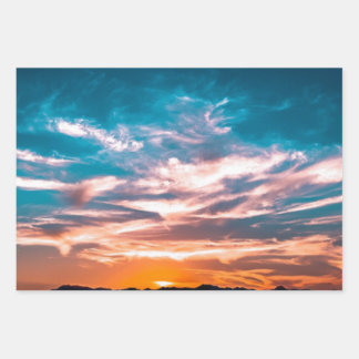 Sunset clouds wrapping paper sheet