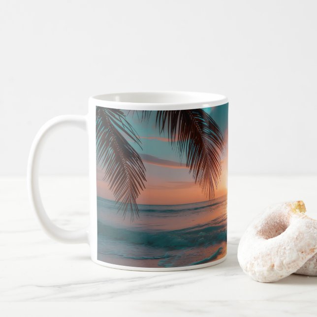 sunset coffee mug (With Donut)