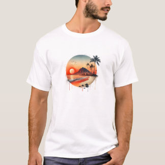 Sunset Colorful Crewneck Short Sleeve T-Shirt