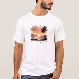 Sunset Colorful Crewneck Short Sleeve T-Shirt