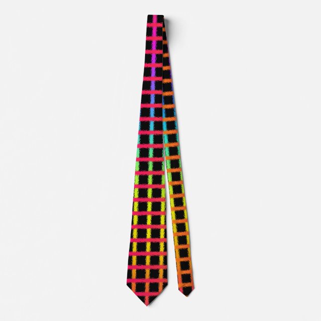 Sunset Colorful Lines Crazy Fun Tie (Front)