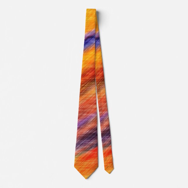 Sunset Colors Neck Tie Abstract Design (Front)