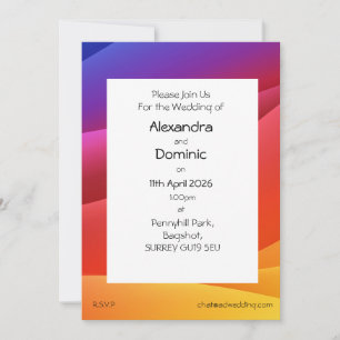 Sunset colour ombre gradient background invitation