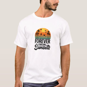 Sunset Colourful Crewneck Short Sleeve T-Shirt