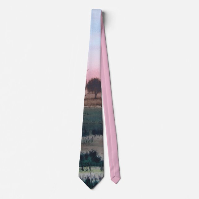 sunset colours and autumn coloured trees tie (Front)