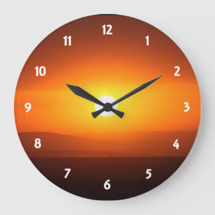 sunset colours large clock