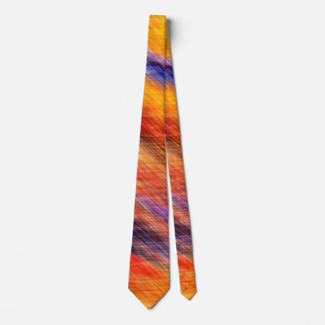 Sunset Colours Neck Tie Modern Abstract Design (Front)
