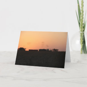 Sunset Combine and Tractor Card