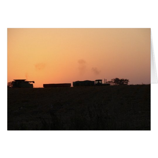 Sunset Combine and Tractor Card