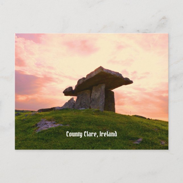 Sunset County Clare Dolmen Postcard (Front)