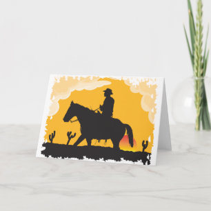Sunset Cowboy Card