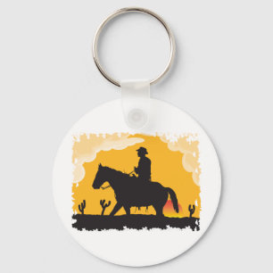 Sunset Cowboy Keychain