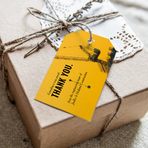 Sunset Crane   Construction Themed Thank You Gift Tags